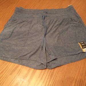 Womens Athletic Works Gym Shorts Blue Drawstring - Size Large 12-14 New with tag